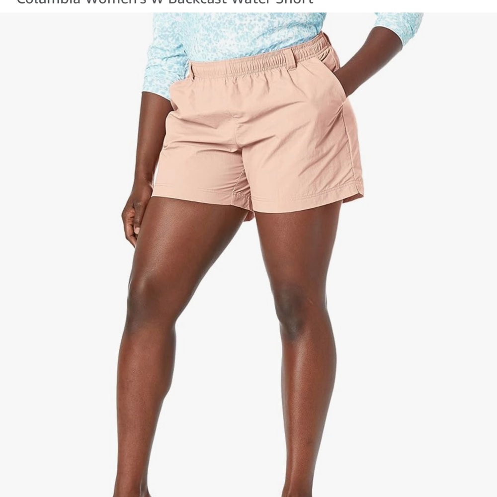Women's Columbia PFG Tiki Pink/Bright Coral Water Short Backcast Shorts Medium